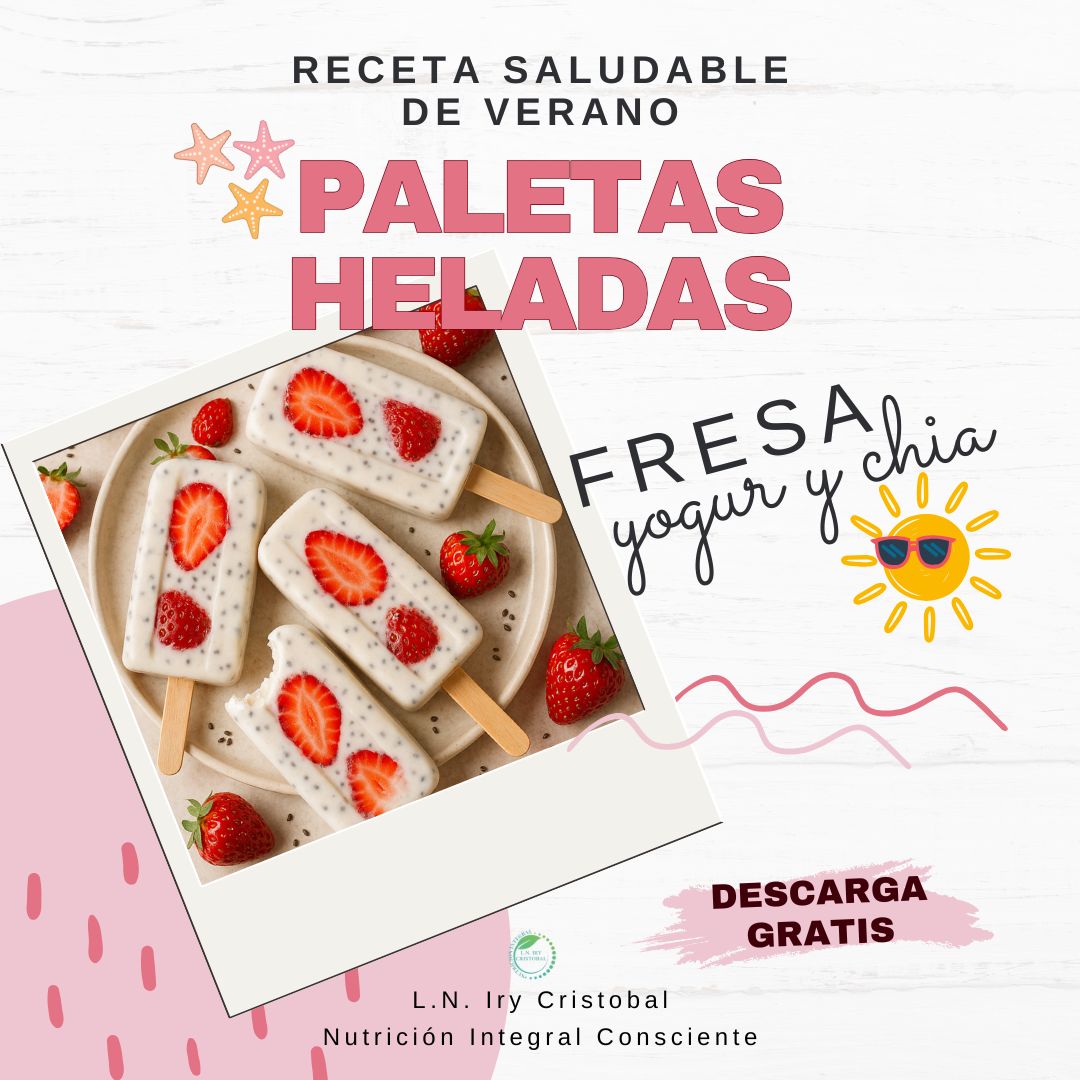 Receta Saludable de Verano: Paletas Heladas de Fresa con Yogurt y Chia